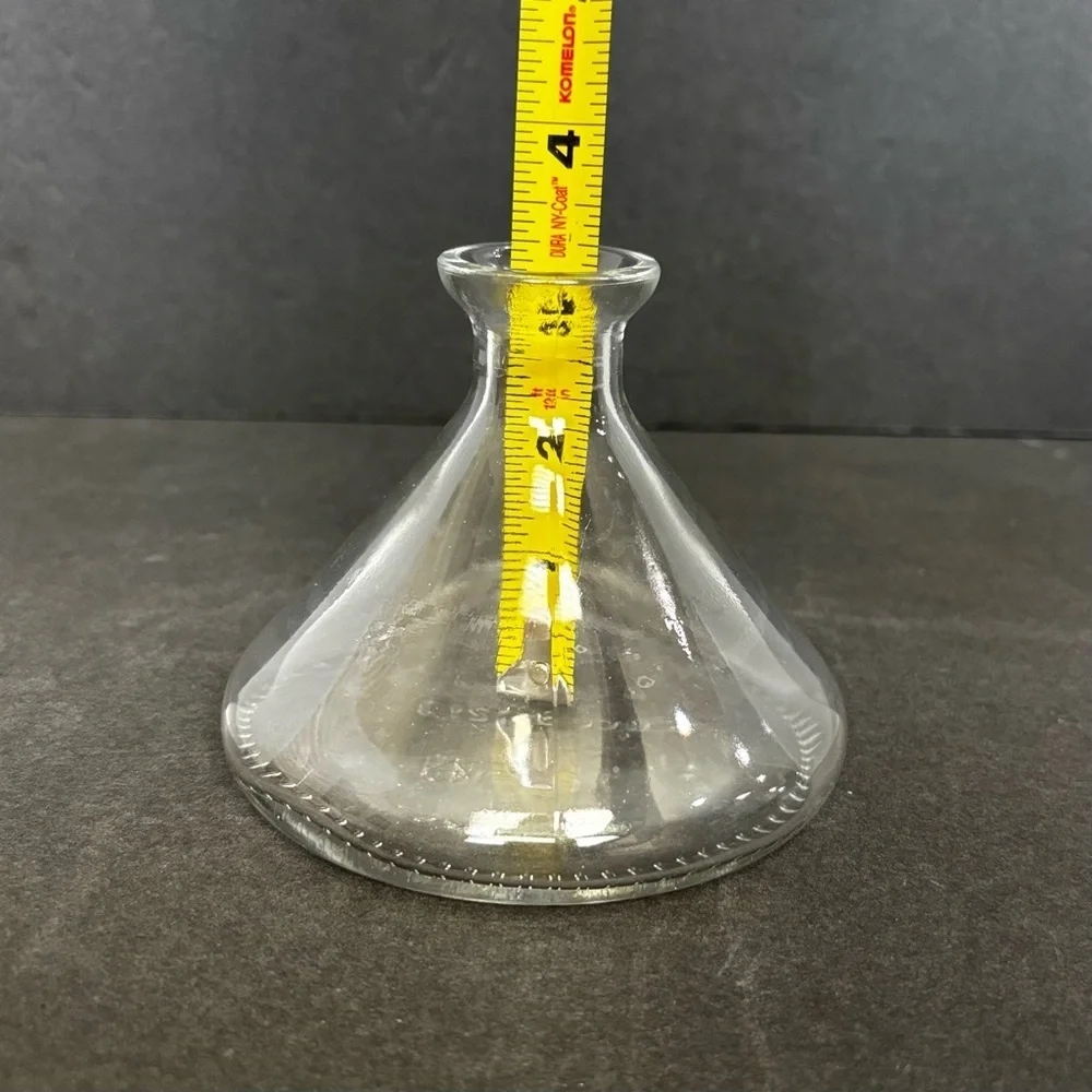 Mod Dep Clear Glass Alcohol Vinegar Jar Lab Bottle Marked (no stopper) Vintage